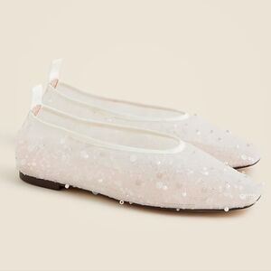 J. Crew Quinn embellished ballet flats in mesh